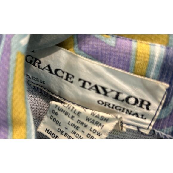Vtg A Grace Taylor Original MOD Collared Maxi Dress Size L / XL *B7 - Picture 3 of 5